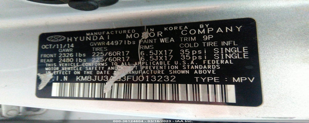 KM8JU3AG3FU013232 2015 HYUNDAI TUCSON photo no. 9