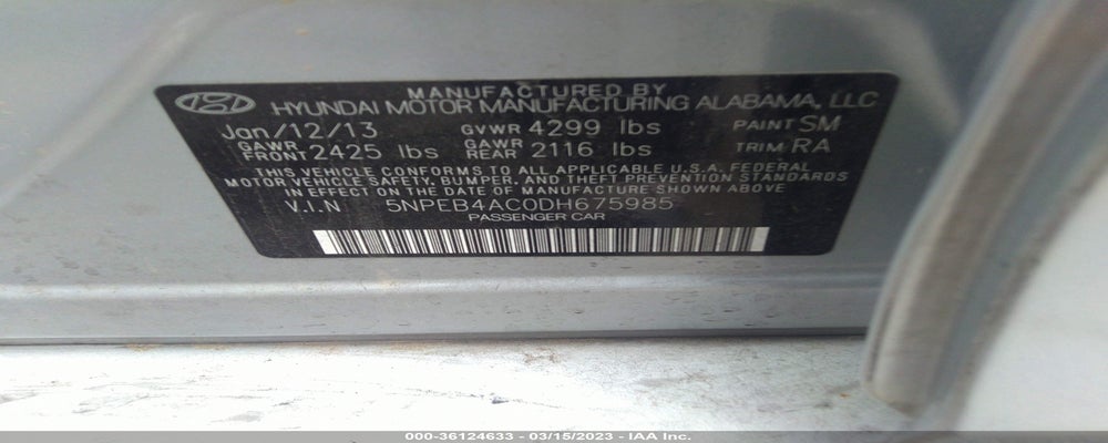 5NPEB4AC0DH675985 2013 HYUNDAI SONATA photo no. 9