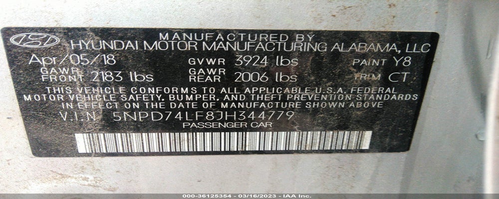 5NPD74LF8JH344779 2018 HYUNDAI ELANTRA photo no. 9