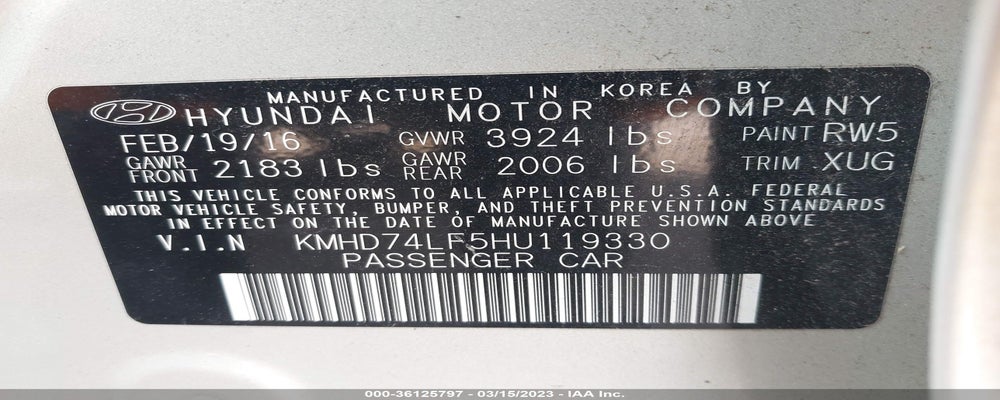 KMHD74LF5HU119330 2017 HYUNDAI ELANTRA photo no. 9
