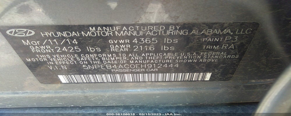 5NPEB4AC0EH912444 2014 HYUNDAI SONATA photo no. 9