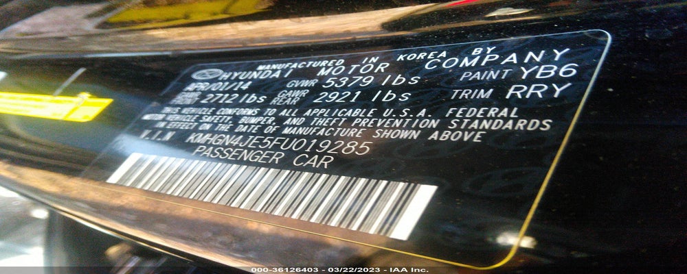 KMHGN4JE5FU019285 2015 HYUNDAI GENESIS photo no. 9