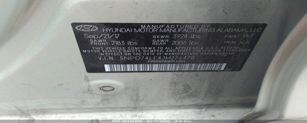 5NPD74LF4JH276478 2018 HYUNDAI ELANTRA photo no. 9