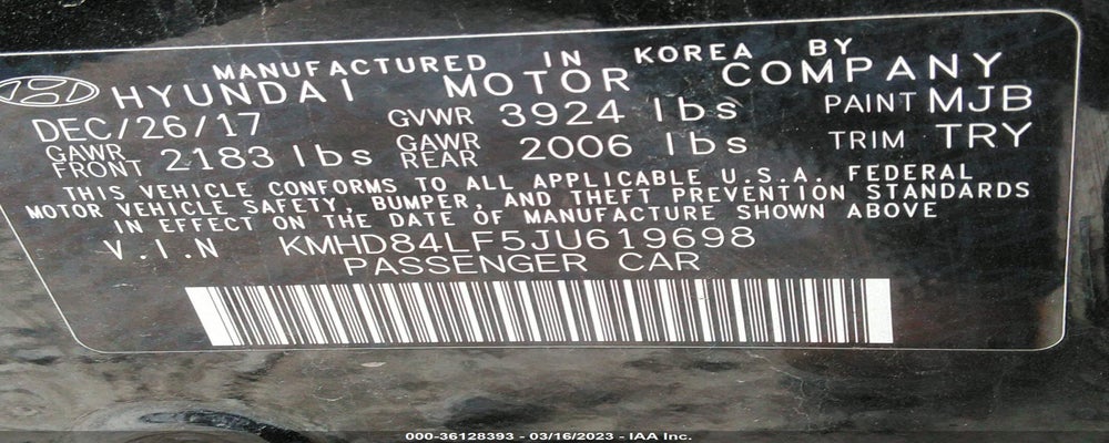 KMHD84LF5JU619698 2018 HYUNDAI ELANTRA photo no. 9