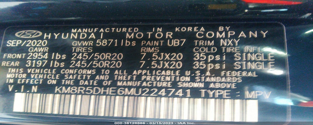 KM8R5DHE6MU224741 2021 HYUNDAI PALISADE photo no. 9