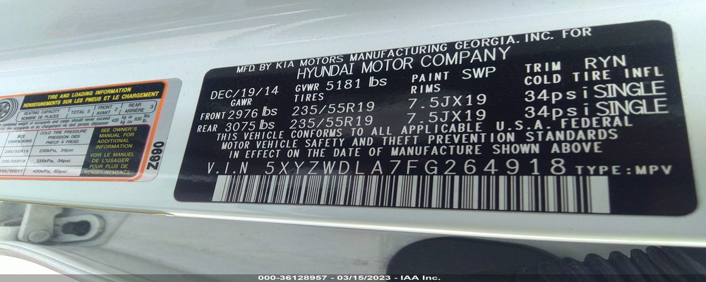 5XYZWDLA7FG264918 2015 HYUNDAI SANTA FE SPORT photo no. 9