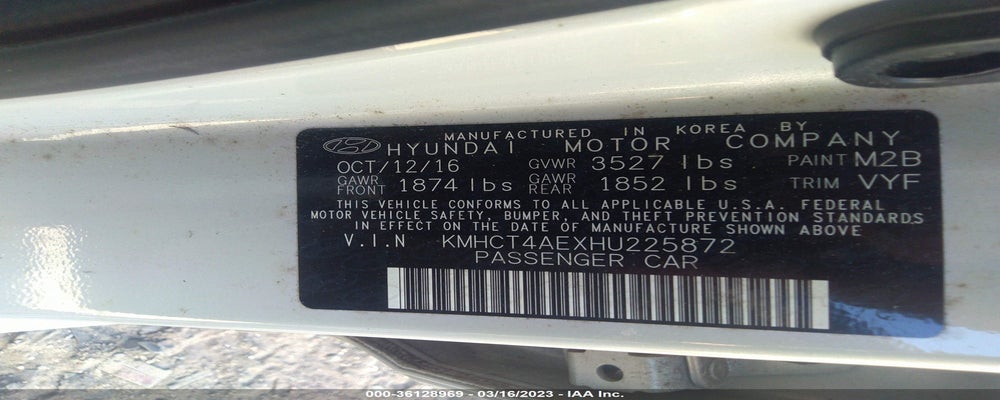 KMHCT4AEXHU225872 2017 HYUNDAI ACCENT photo no. 9