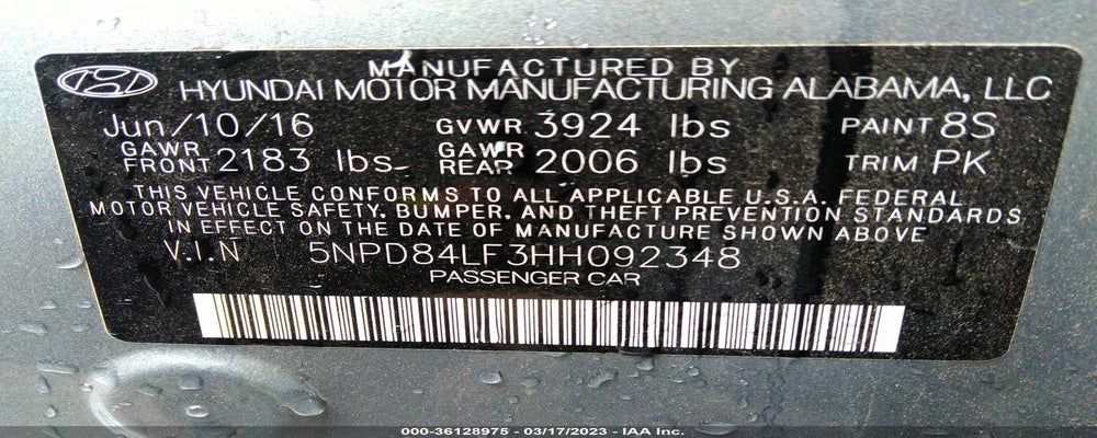 5NPD84LF3HH092348 2017 HYUNDAI ELANTRA photo no. 9