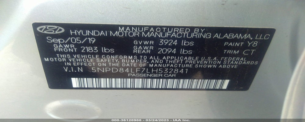 5NPD84LF7LH532841 2020 HYUNDAI ELANTRA photo no. 9