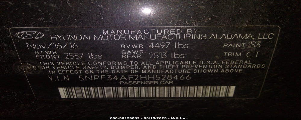 5NPE34AF2HH528466 2017 HYUNDAI SONATA photo no. 9