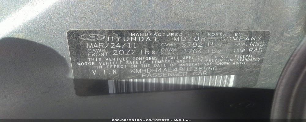 KMHDH4AE4BU136960 2011 HYUNDAI ELANTRA photo no. 9