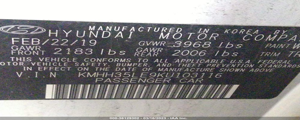 KMHH35LE9KU103116 2019 HYUNDAI ELANTRA GT photo no. 9