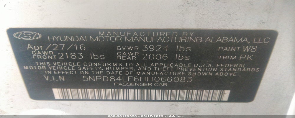 5NPD84LF6HH066083 2017 HYUNDAI ELANTRA photo no. 9