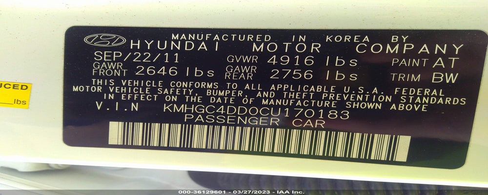 KMHGC4DD0CU170183 2012 HYUNDAI GENESIS photo no. 9