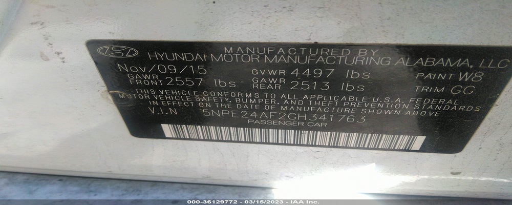 5NPE24AF2GH341763 2016 HYUNDAI SONATA photo no. 9