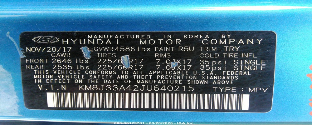 KM8J33A42JU640215 2018 HYUNDAI TUCSON photo no. 9