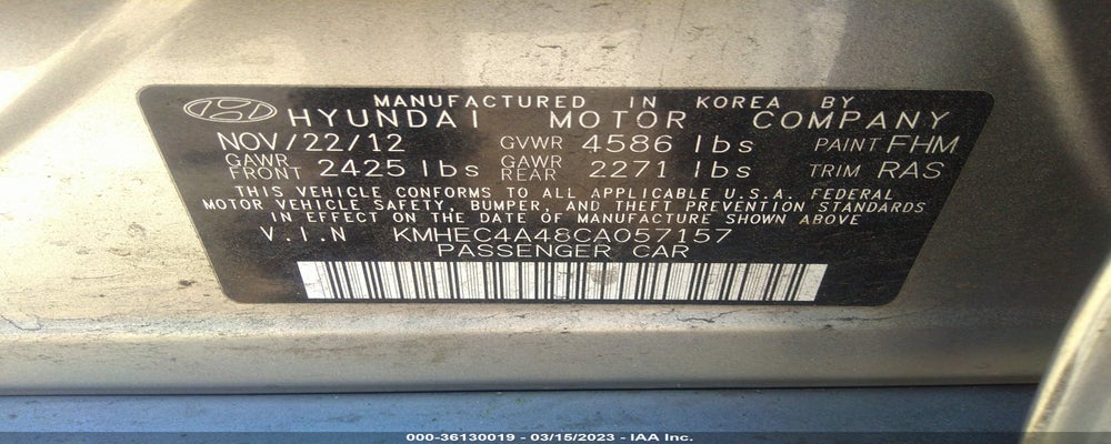 KMHEC4A48CA057157 2012 HYUNDAI SONATA photo no. 9