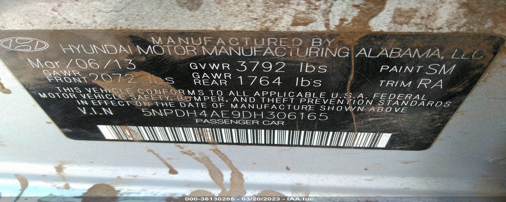 5NPDH4AE9DH306165 2013 HYUNDAI ELANTRA photo no. 9