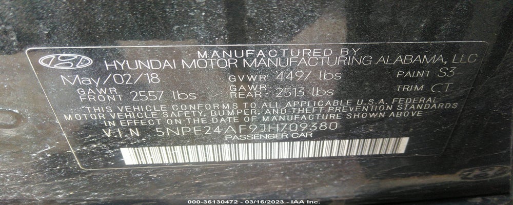 5NPE24AF9JH709380 2018 HYUNDAI SONATA photo no. 9