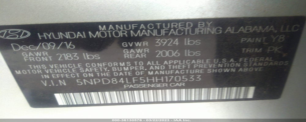 5NPD84LF5HH170533 2017 HYUNDAI ELANTRA photo no. 9