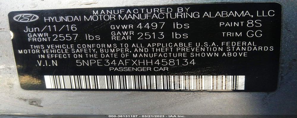 5NPE34AFXHH458134 2017 HYUNDAI SONATA photo no. 9