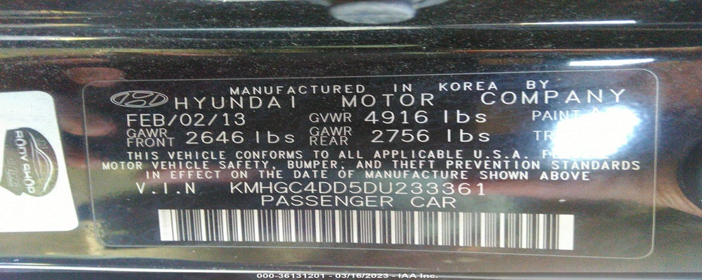 KMHGC4DD5DU233361 2013 HYUNDAI GENESIS photo no. 9
