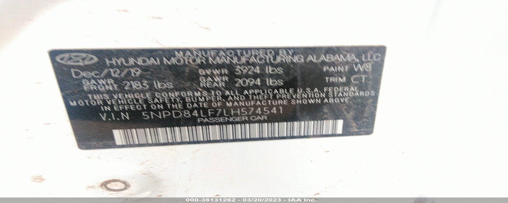 5NPD84LF7LH574541 2020 HYUNDAI ELANTRA photo no. 9