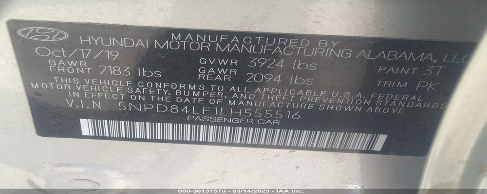 5NPD84LF1LH555516 2020 HYUNDAI ELANTRA photo no. 9