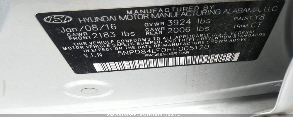 5NPD84LF0HH005120 2017 HYUNDAI ELANTRA photo no. 9
