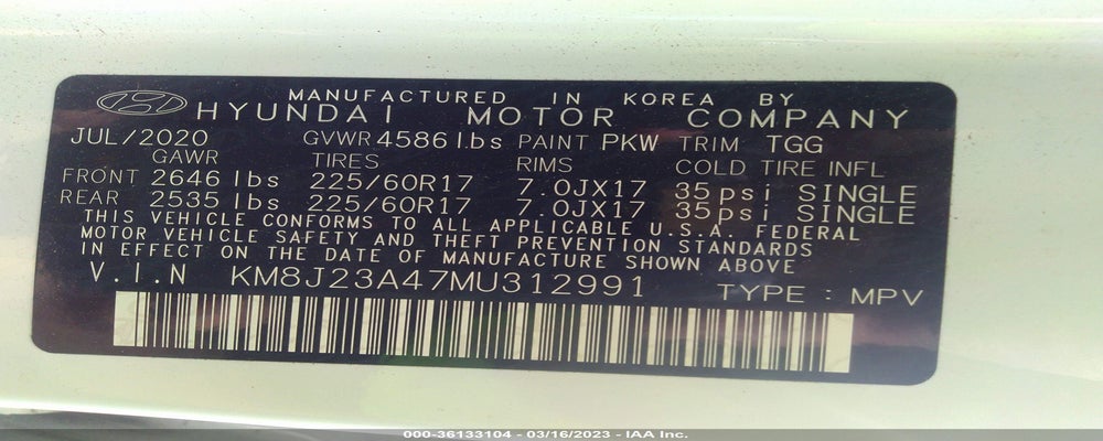 KM8J23A47MU312991 2021 HYUNDAI TUCSON photo no. 9