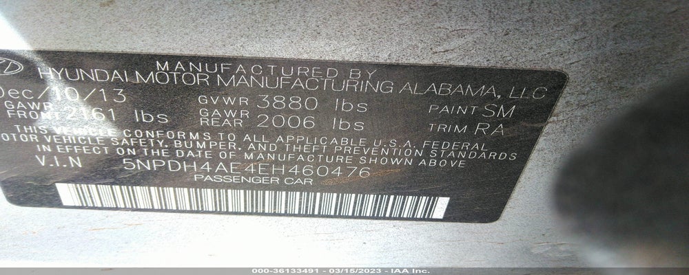 5NPDH4AE4EH460476 2014 HYUNDAI ELANTRA photo no. 9