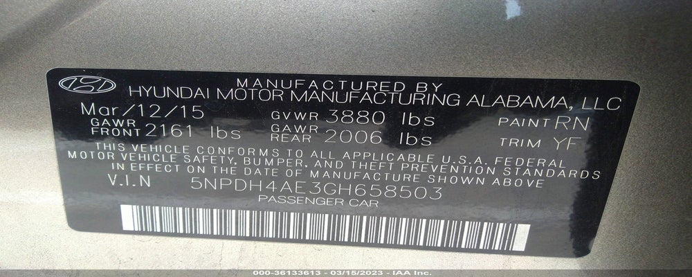 5NPDH4AE3GH658503 2016 HYUNDAI ELANTRA photo no. 9