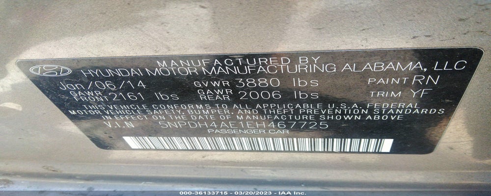5NPDH4AE1EH467725 2014 HYUNDAI ELANTRA photo no. 9