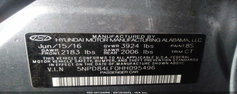 5NPD84LF0HH095496 2017 HYUNDAI ELANTRA photo no. 9