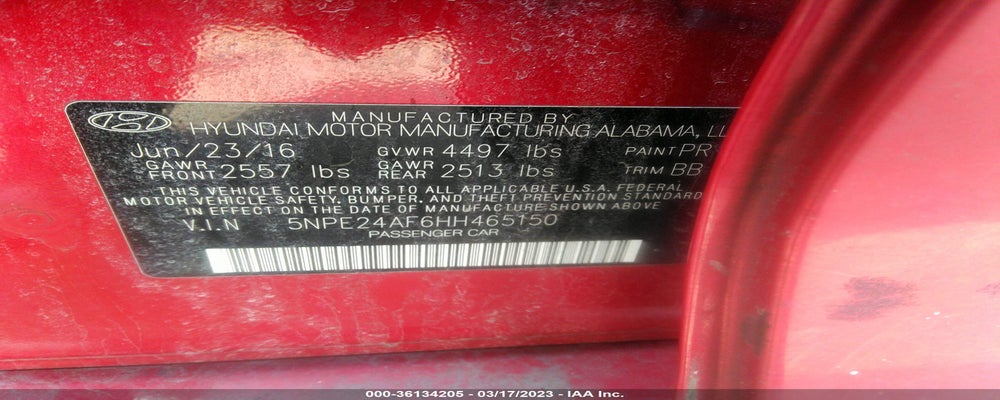 5NPE24AF6HH465150 2017 HYUNDAI SONATA photo no. 9