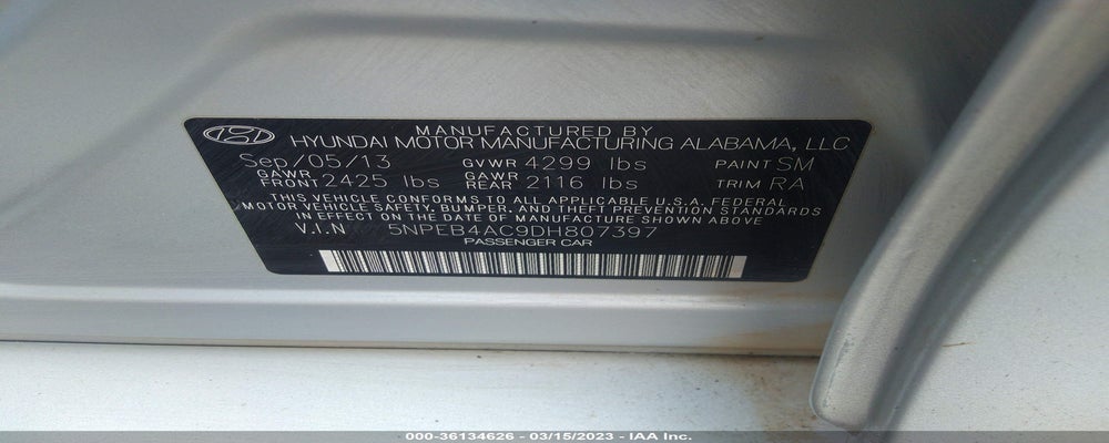 5NPEB4AC9DH807397 2013 HYUNDAI SONATA photo no. 9