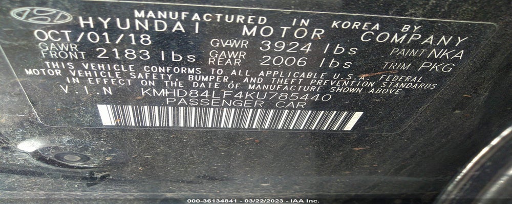 KMHD84LF4KU785440 2019 HYUNDAI ELANTRA photo no. 9