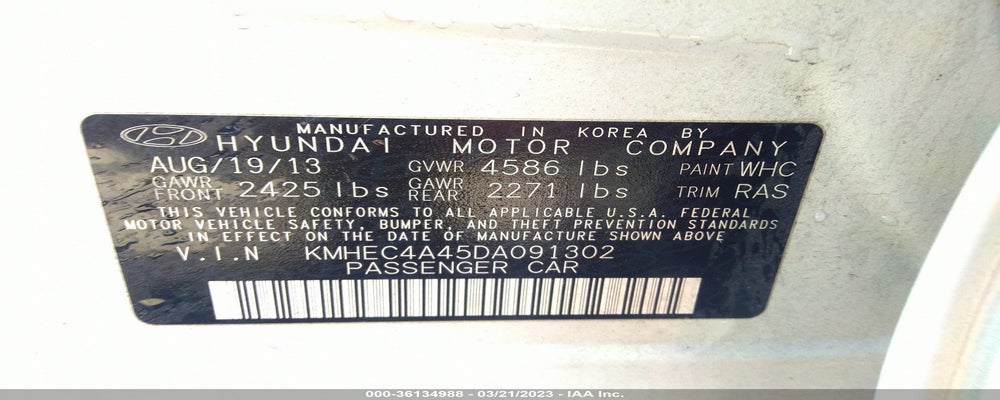 KMHEC4A45DA091302 2013 HYUNDAI SONATA HYBRID photo no. 9