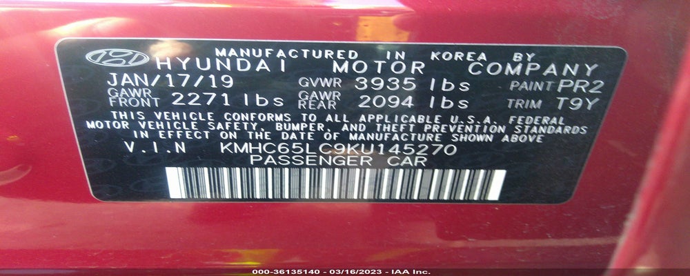 KMHC65LC9KU145270 2019 HYUNDAI IONIQ HYBRID photo no. 9