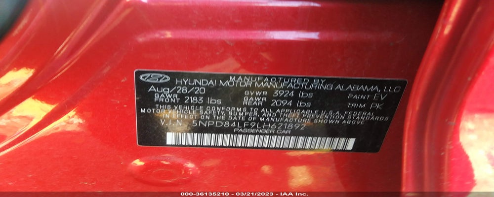 5NPD84LF9LH621892 2020 HYUNDAI ELANTRA photo no. 9