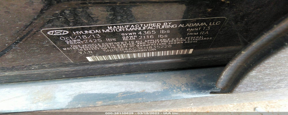 5NPEB4AC3EH835228 2014 HYUNDAI SONATA photo no. 9