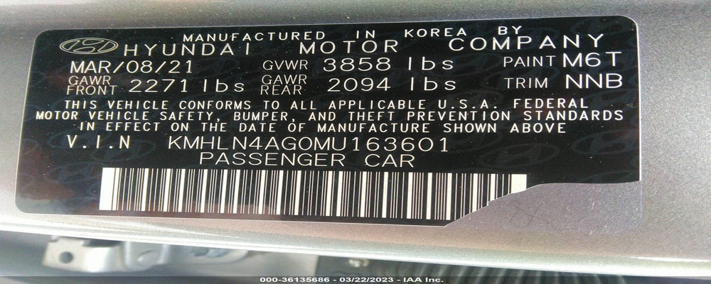 KMHLN4AG0MU163601 2021 HYUNDAI ELANTRA photo no. 9