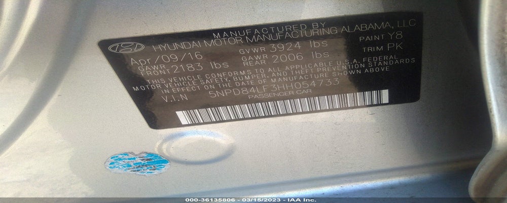 5NPD84LF3HH054733 2017 HYUNDAI ELANTRA photo no. 9