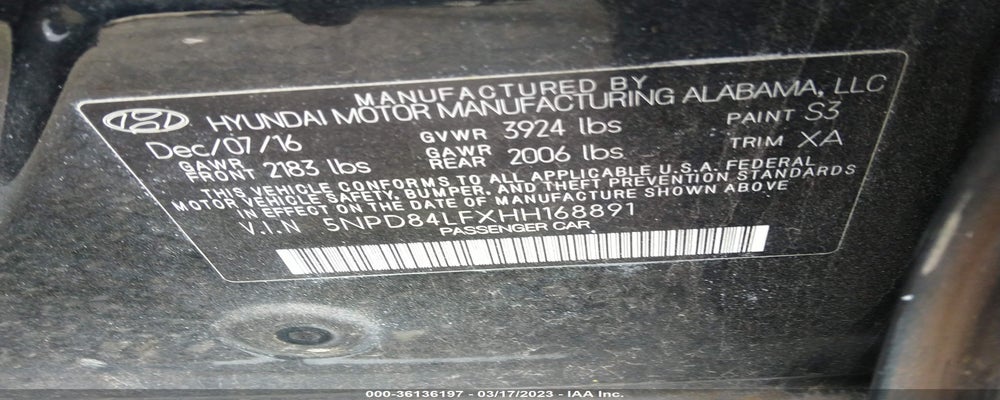 5NPD84LFXHH168891 2017 HYUNDAI ELANTRA photo no. 9