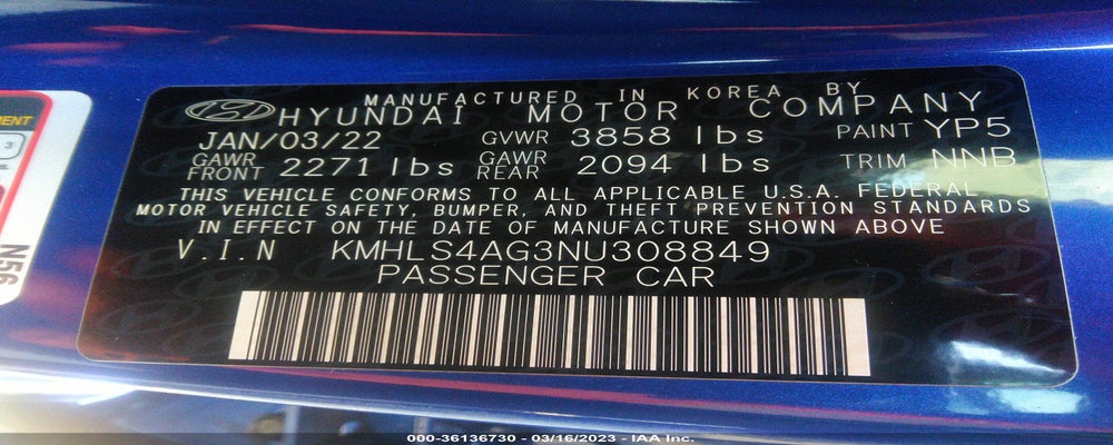KMHLS4AG3NU308849 2022 HYUNDAI ELANTRA photo no. 9