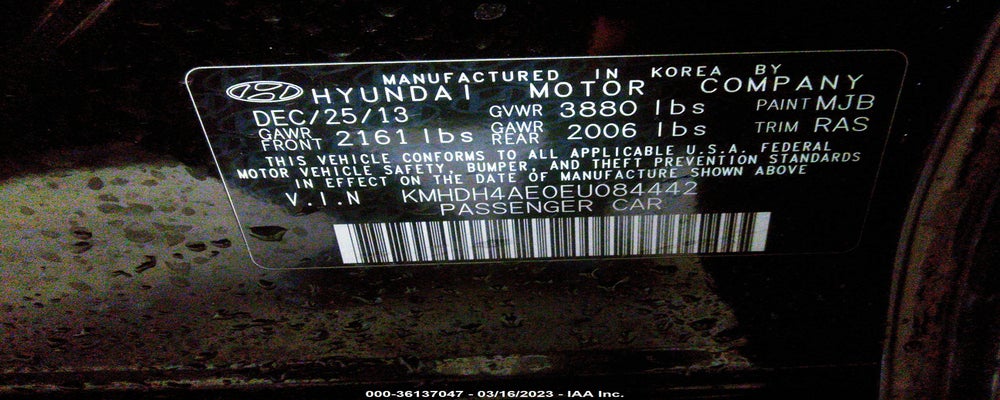 KMHDH4AE0EU084442 2014 HYUNDAI ELANTRA photo no. 9