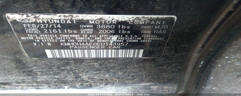 KMHDH4AE0EU143957 2014 HYUNDAI ELANTRA photo no. 9
