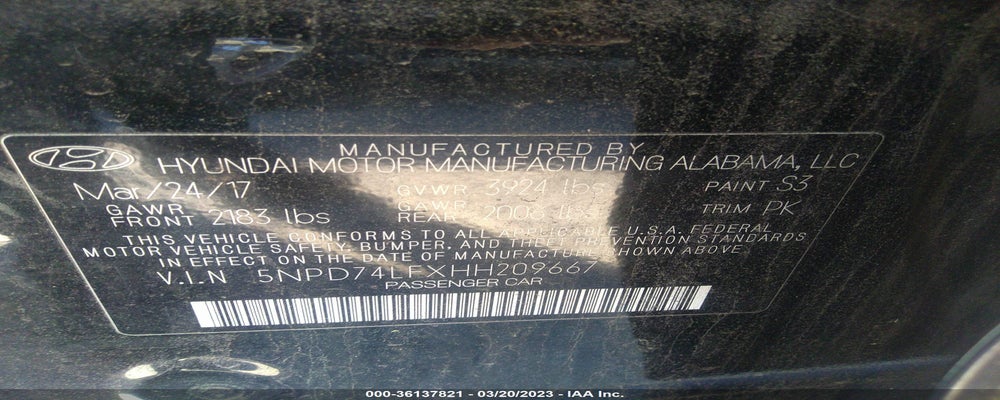 5NPD74LFXHH209667 2017 HYUNDAI ELANTRA photo no. 9