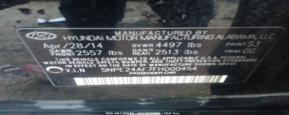 5NPE24AF7FH000454 2015 HYUNDAI SONATA photo no. 9