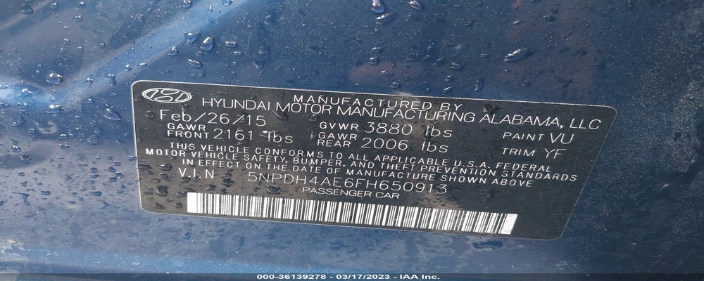 5NPDH4AE6FH650913 2015 HYUNDAI ELANTRA photo no. 9